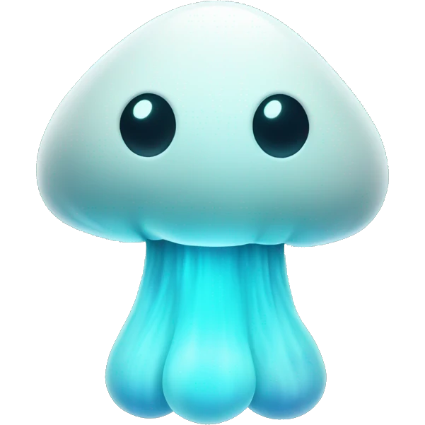 Ghost cyan glowing mushroom emoji