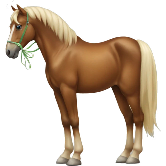 Horse with bow in tail emoji
