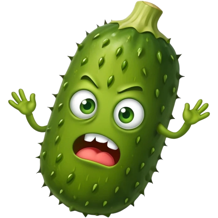 Pickle with a frown and angry eyes  emoji