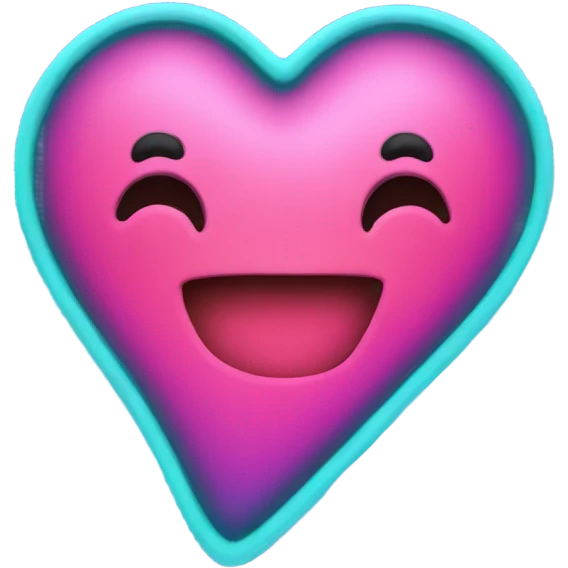 Retro neon heart emoji