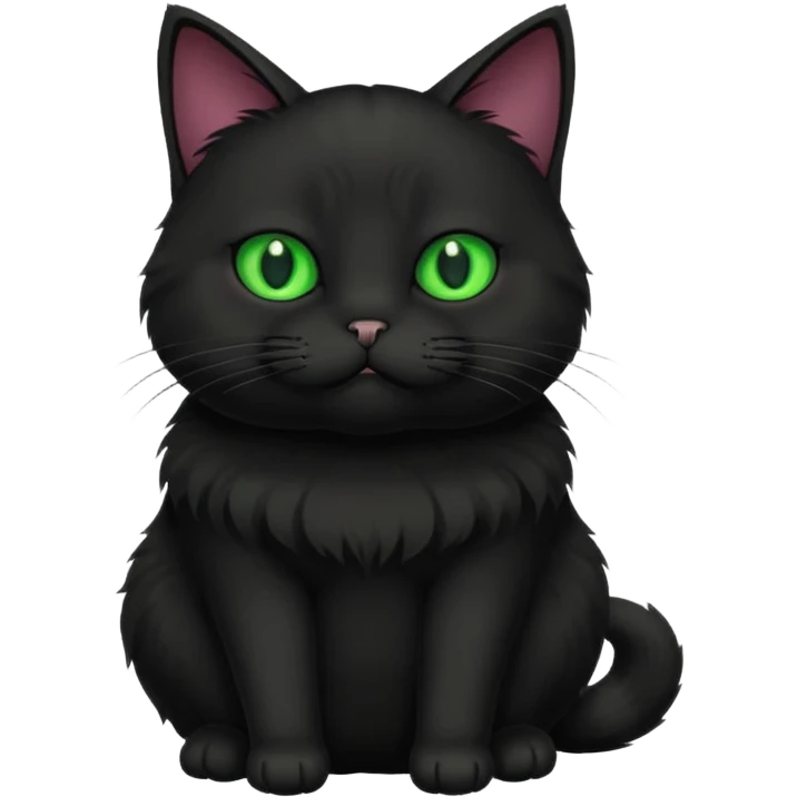 A fat cat black emoji