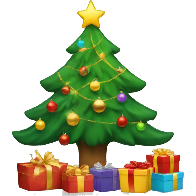 Christmas tree with presents emoji