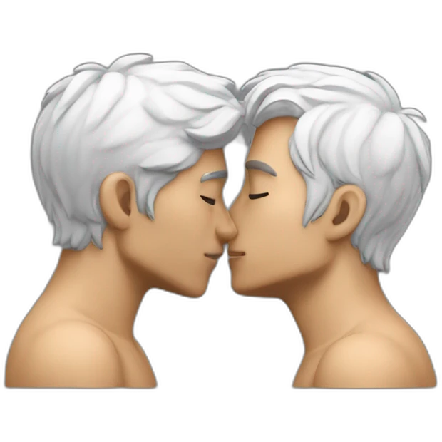 Theorus and Terracid kissing (white male) emoji