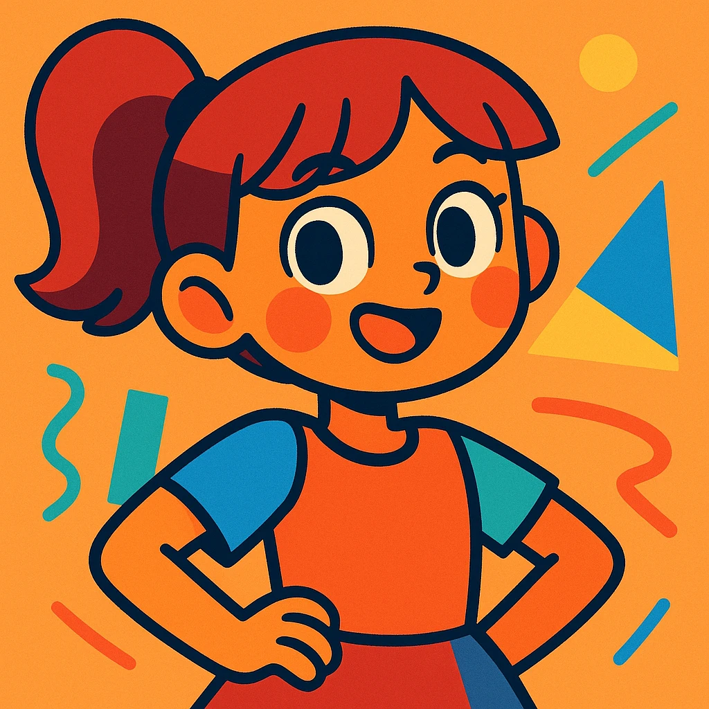 a girl in vibrant toon style emoji