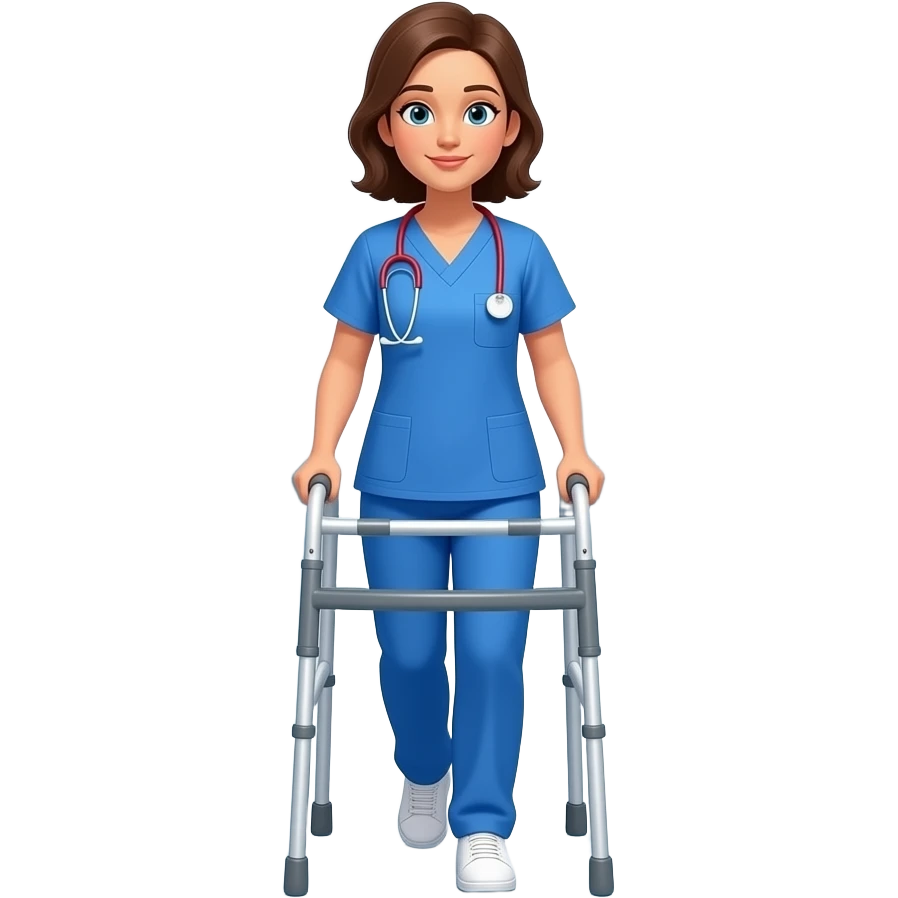 physical therapist hospital female walker emoji