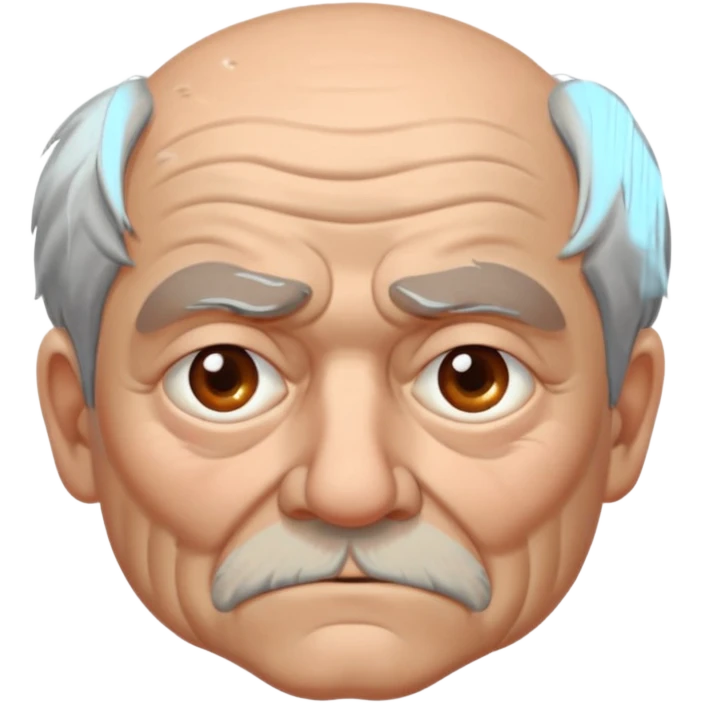Grumpy old man with one blind eye emoji
