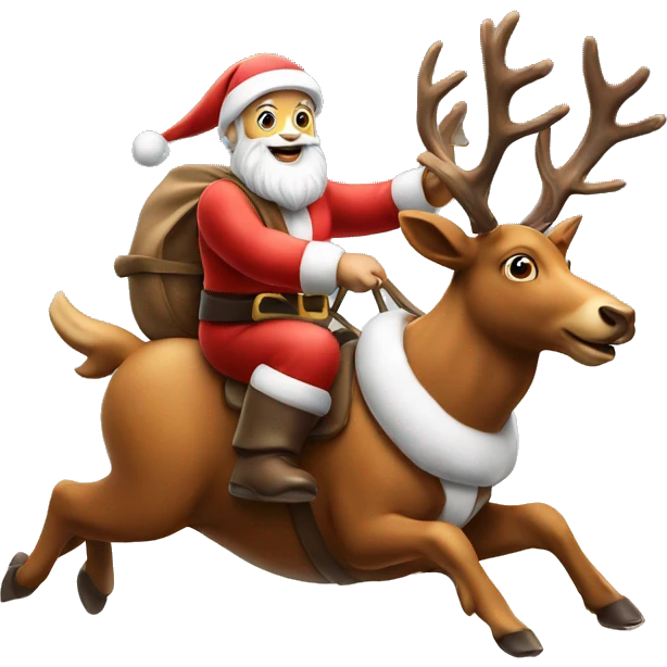 Santa claus riding deers emoji