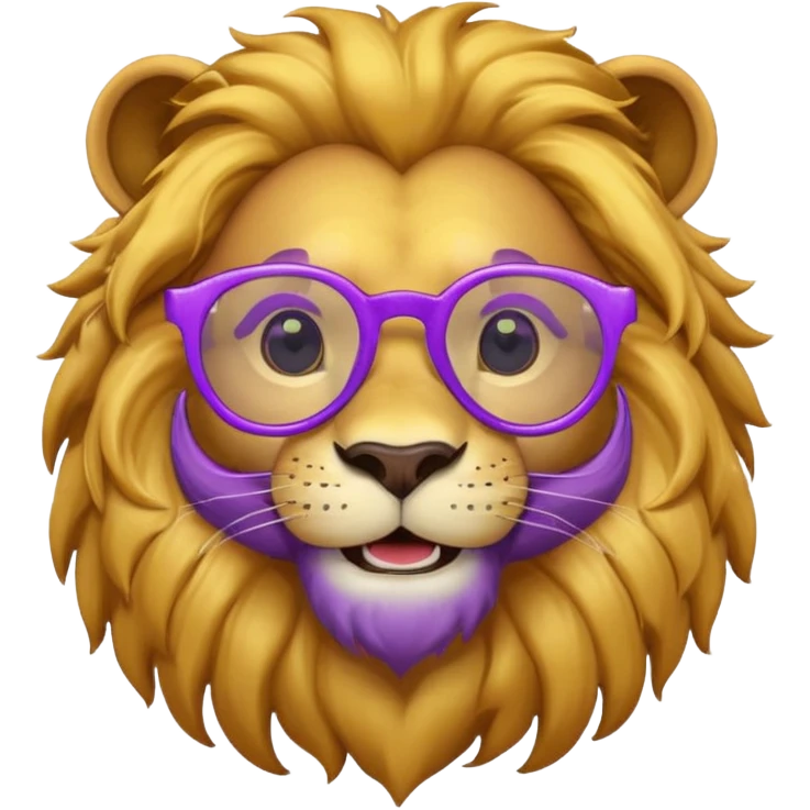 lion violet glasses emoji emoji