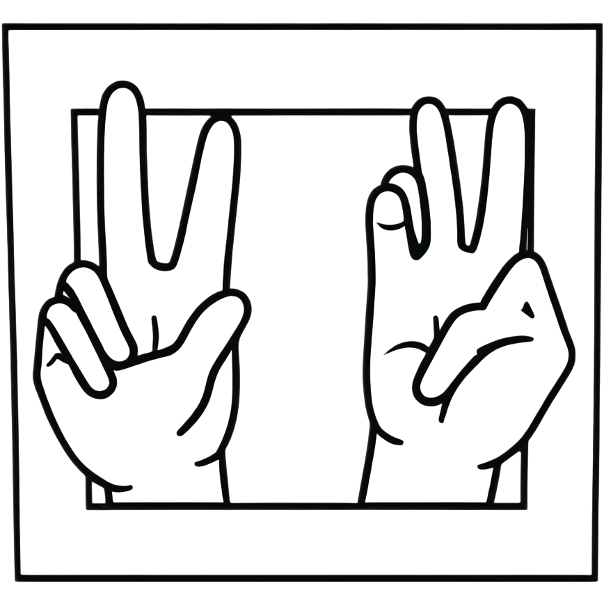 hands creating a viewing frame with fingers and thumbs, composition perspective emoji