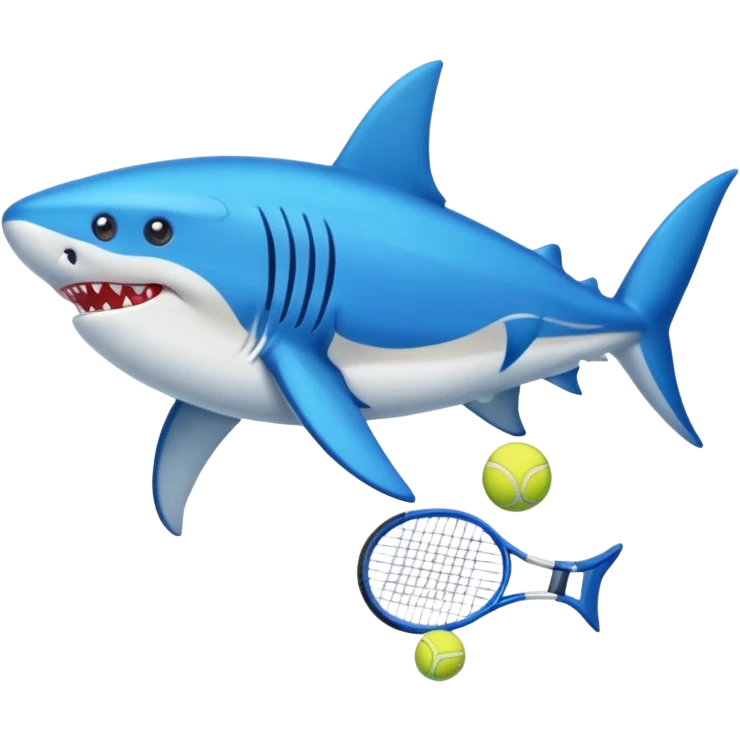 Tiburón con tenis asules  emoji