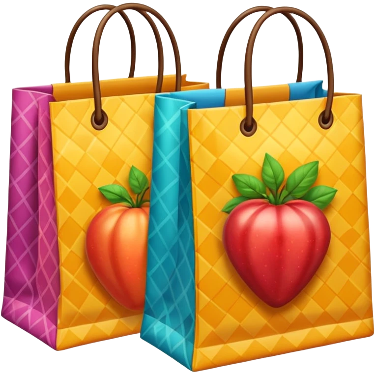 2 beautiful shopping bag emoji