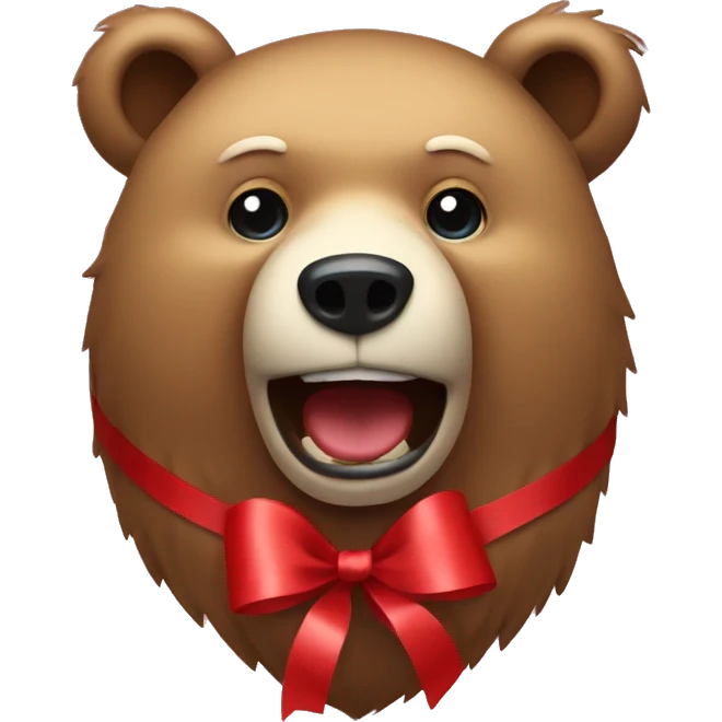 bear with ribbon in he's head emoji