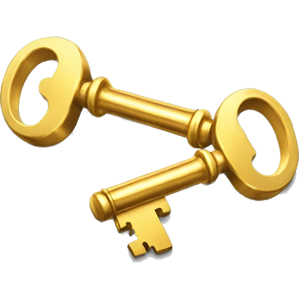 3 golden keys shiny emoji