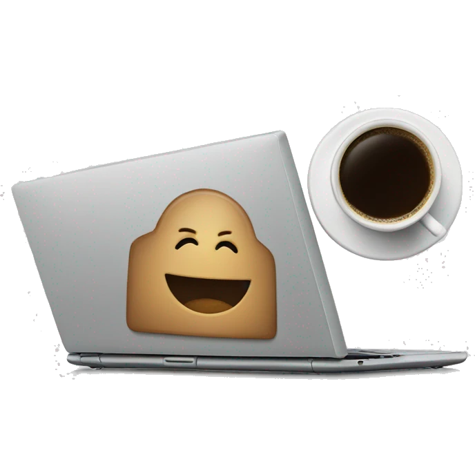 Laptop and coffee emoji
