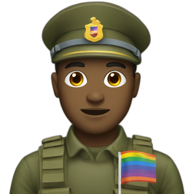 lgbt flag soldier emoji