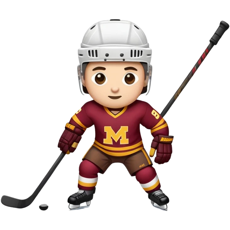 Minnesota gophers hockey with hockey stick  emoji