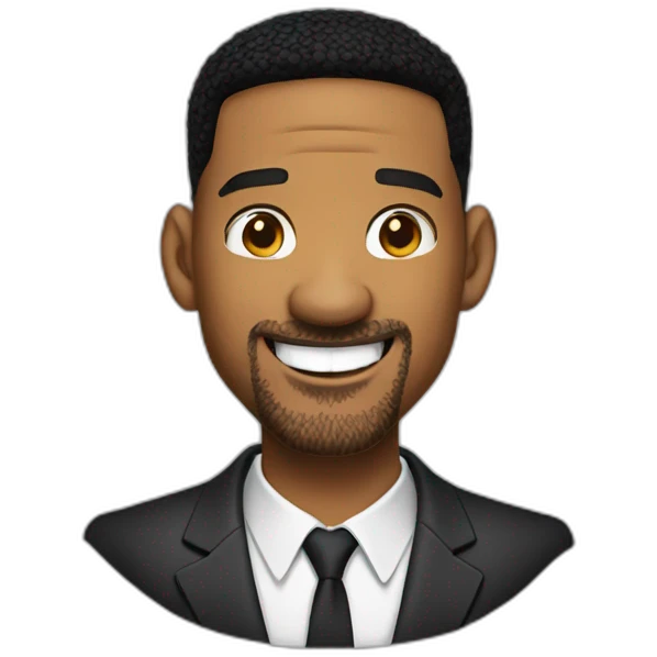 Will smith with a big smile emoji