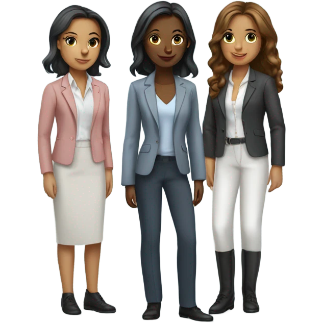 corporate team of girls with 4 girls emoji