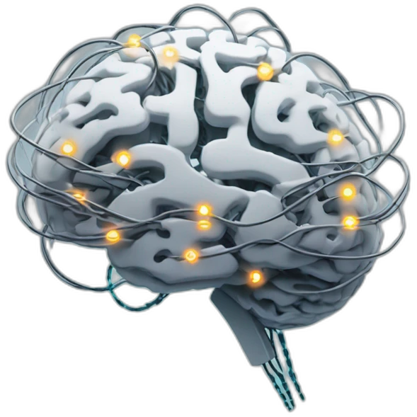 artificial intelligence brain wire electricity emoji