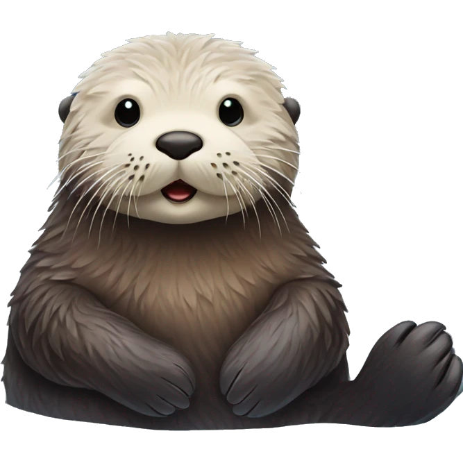 Sea otter sitting on ice emoji