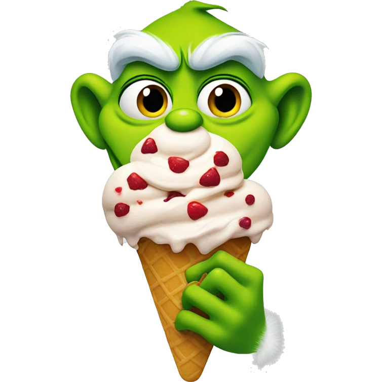 Grinch eating ice cream  emoji