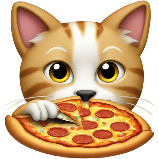 cat eats pizza emoji
