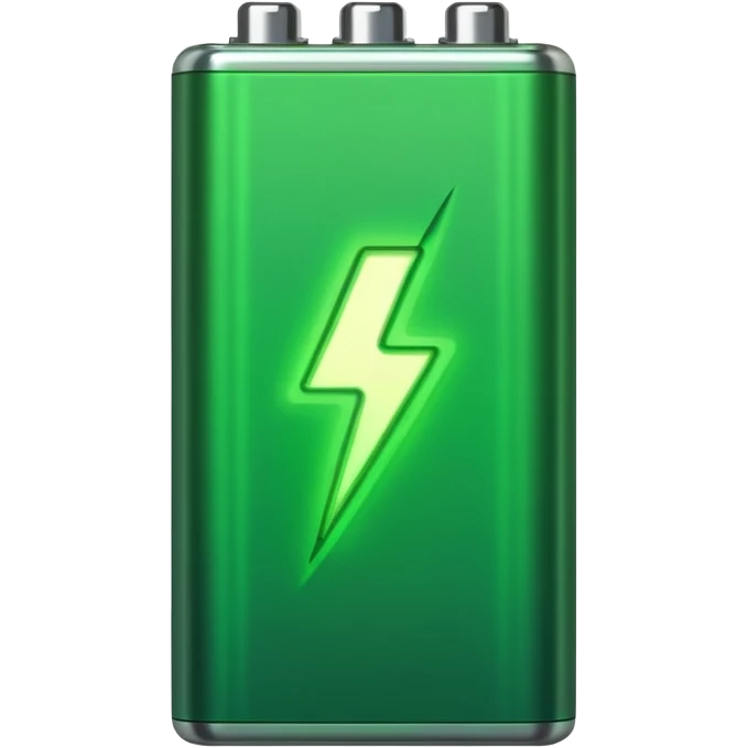 bateria carada al 100% para un video de tecnologia  con linea verdes emoji