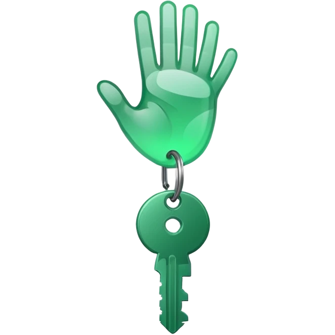 minimalistic green hand icon semi-transparent, key icon emoji