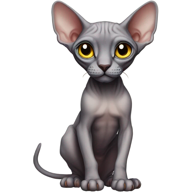 Sphynx Full Body colored eyes emoji