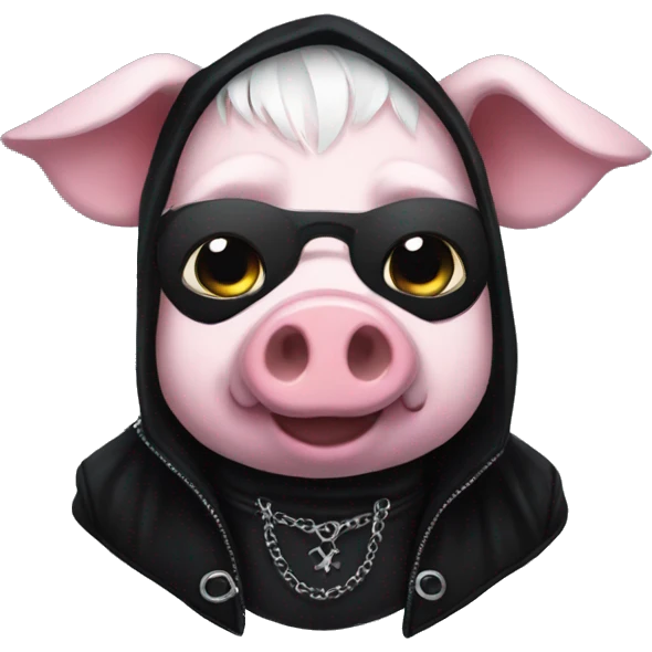 goth pig emoji