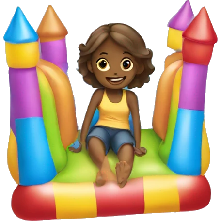 girl sitting in bouncy house emoji