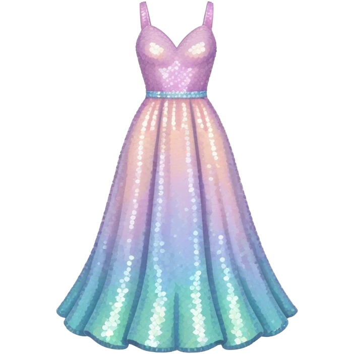 Pastel sequin gown display  emoji