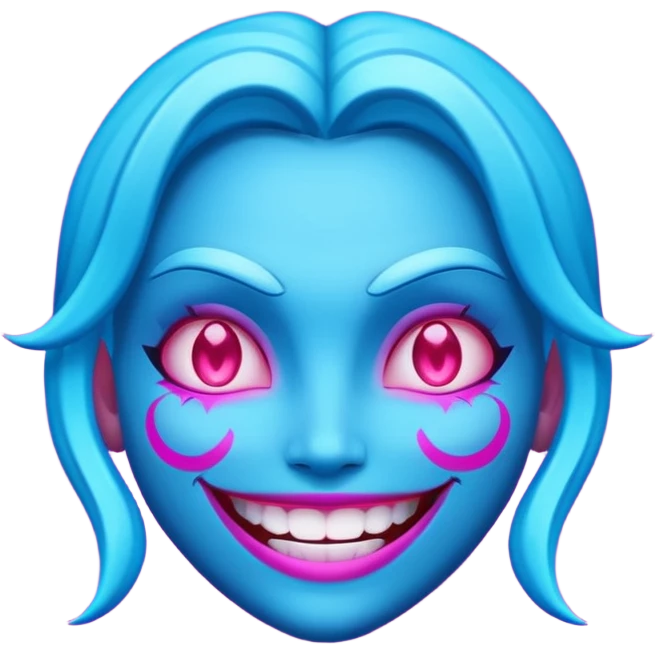 Neon light jinx evil smile emoji