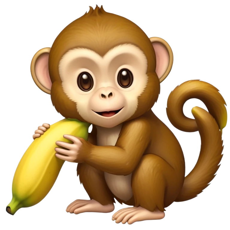 monkey with banana emoji