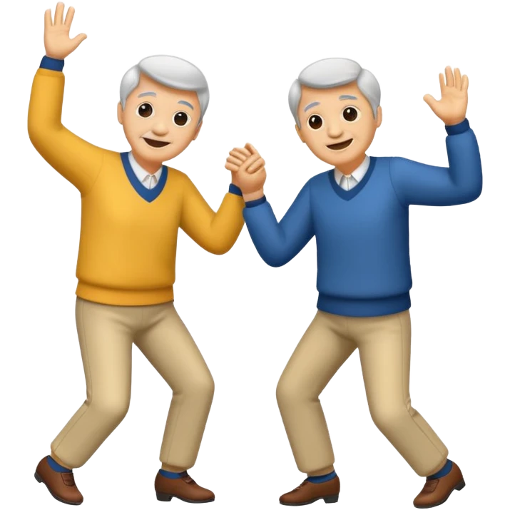 Two old friends dancing emoji