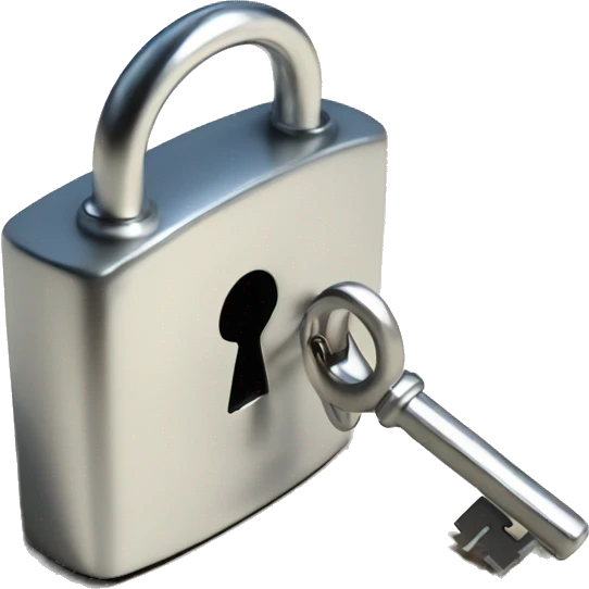 Heart shaped lock with key Silver  emoji