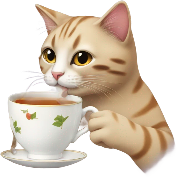 Cat drinking tea emoji