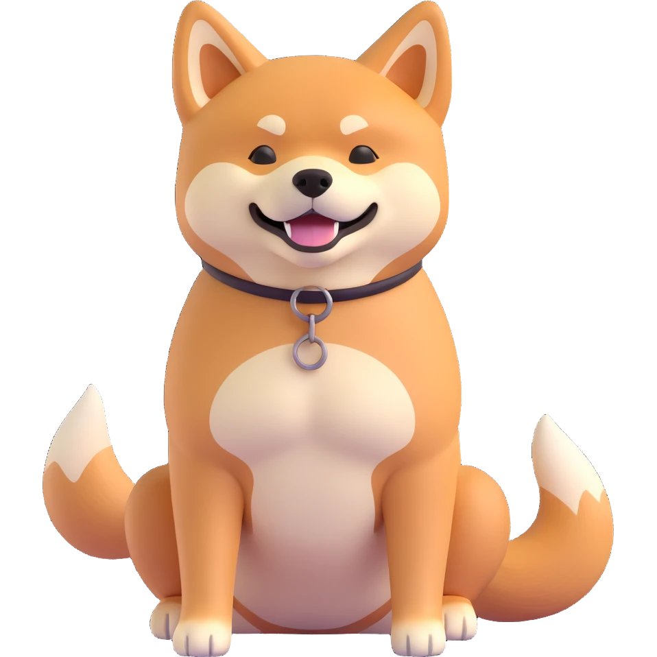 shiba inu, showing muscles emoji