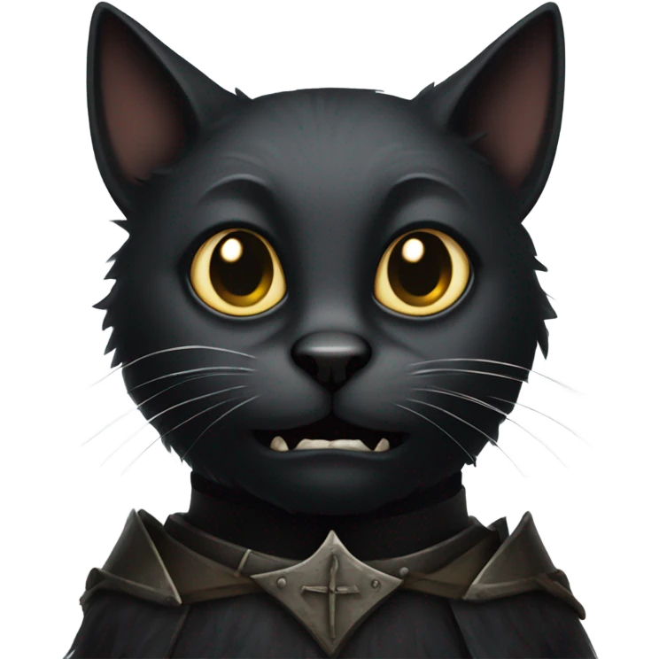 scared black medieval cat, gothic style emoji