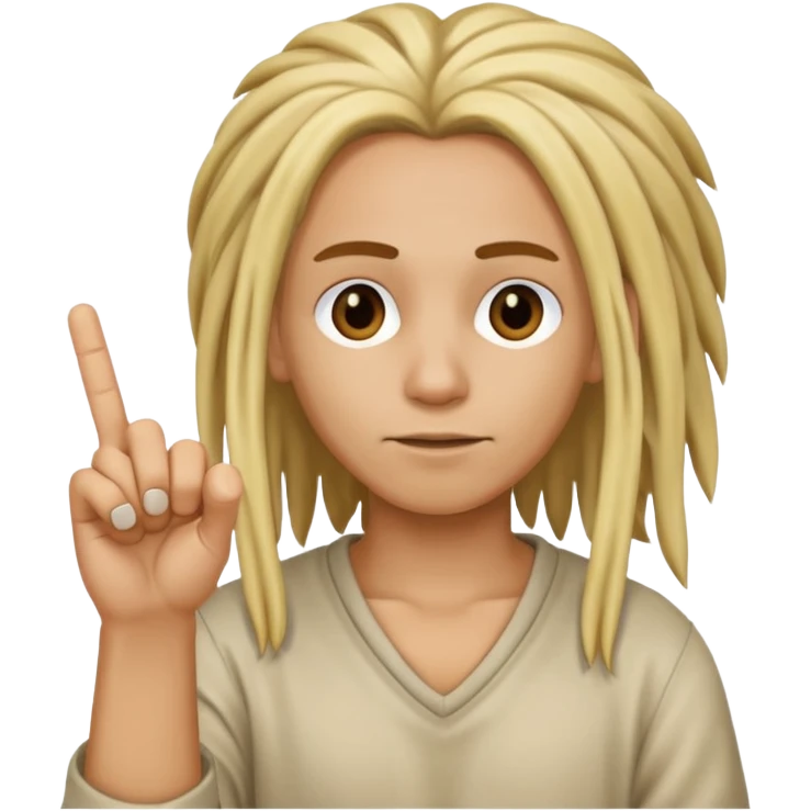 Dreadlocks blonde middle finger emoji