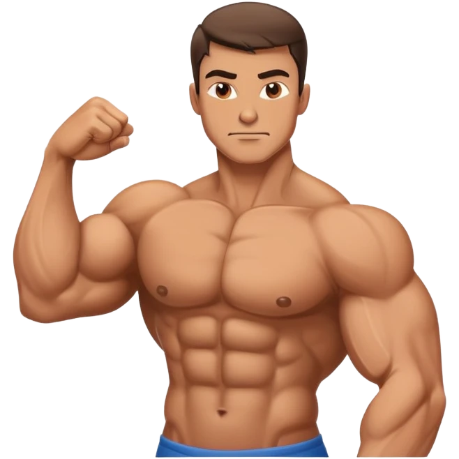 Man flexing muscles showing off emoji