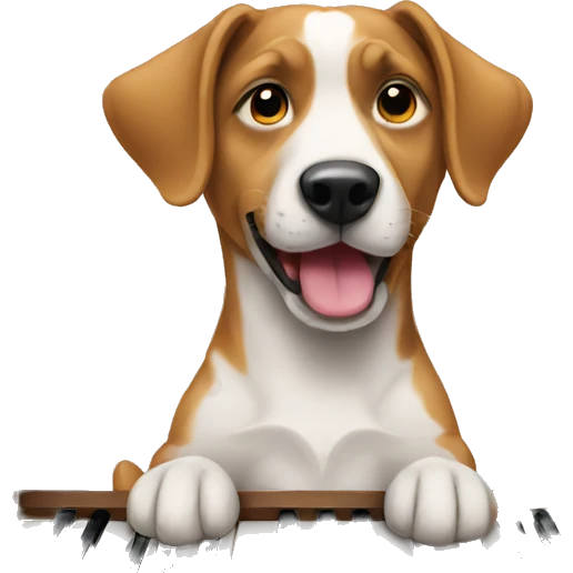A Dog playing the piano emoji