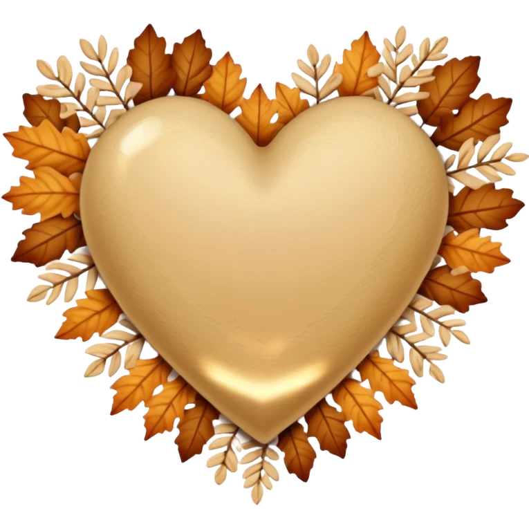 Beige Autumn heart emoji