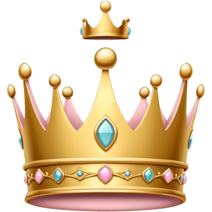 A luxurious golden crown with light pink accents and elegant details, featuring a prominent empty space  emoji