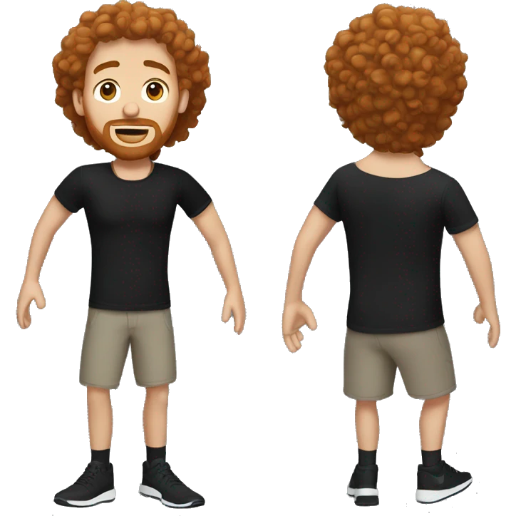 Red-haired man with curly hair and a beard, wearing a black Nike t-shirt  emoji