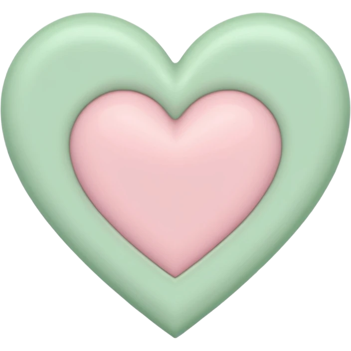 A half pastel green half pastel pink heart emoji