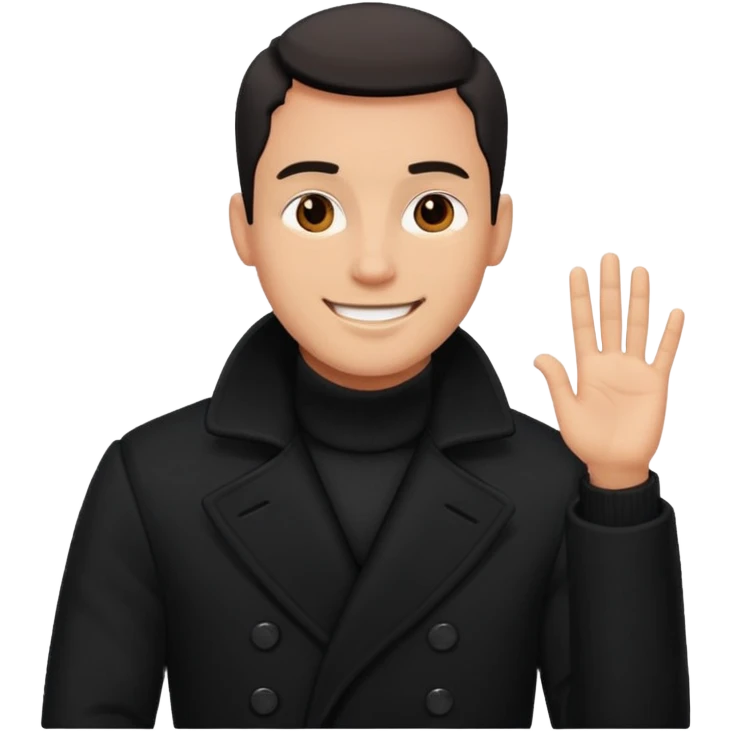 Man in black coat, sitting emoji