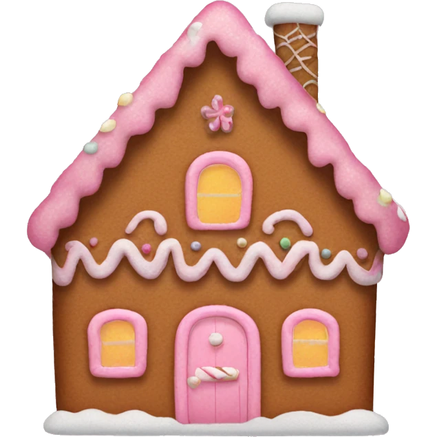 Pink gingerbread house emoji