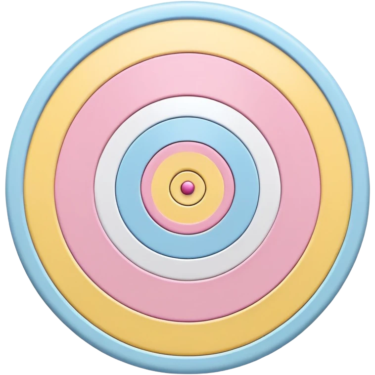 A cute bullseye target with spring pastel colors of yellow, pink and light blue emoji