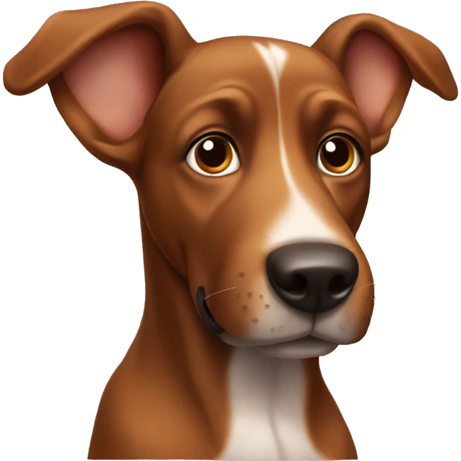 Brown dog with big ears happy emoji